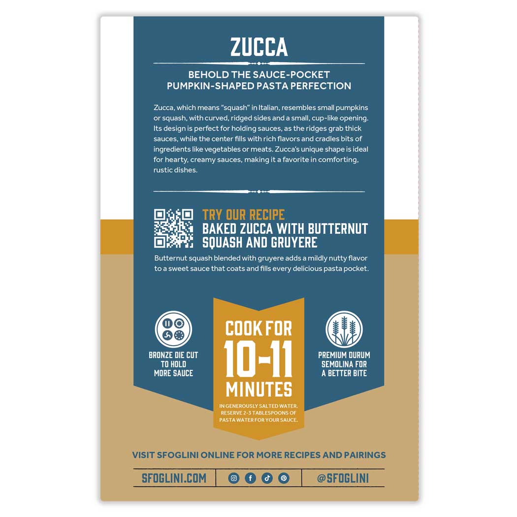Sfoglini - Wholesale Pasta - Zucca, Organic Durum Semolina Pasta1