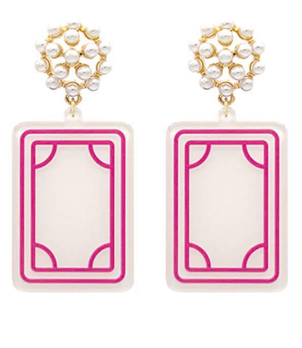 Grace Ann Designs - Wholesale Dangle Earrings - Pearl Mahjong Earrings