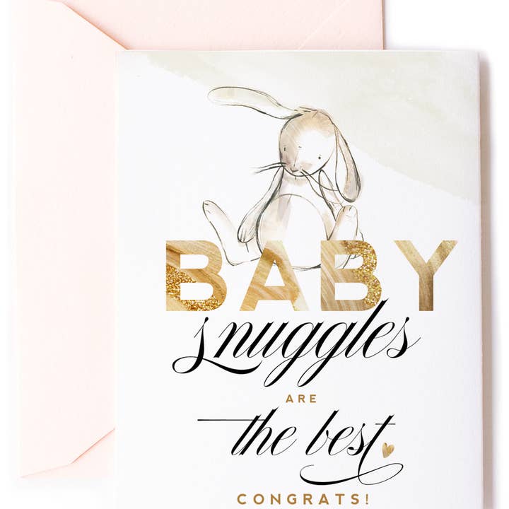 Kitty Meow Boutique - Wholesale Baby Card - Baby Snuggles, New Baby Greeting Card and Celebration Card