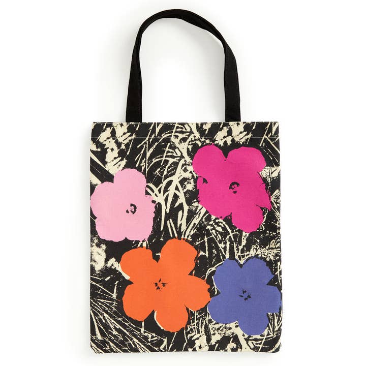 Warhol Flowers Canvas Tote Bag - Pink (Bag) for wholesale by Abrams & Chronicle Books
