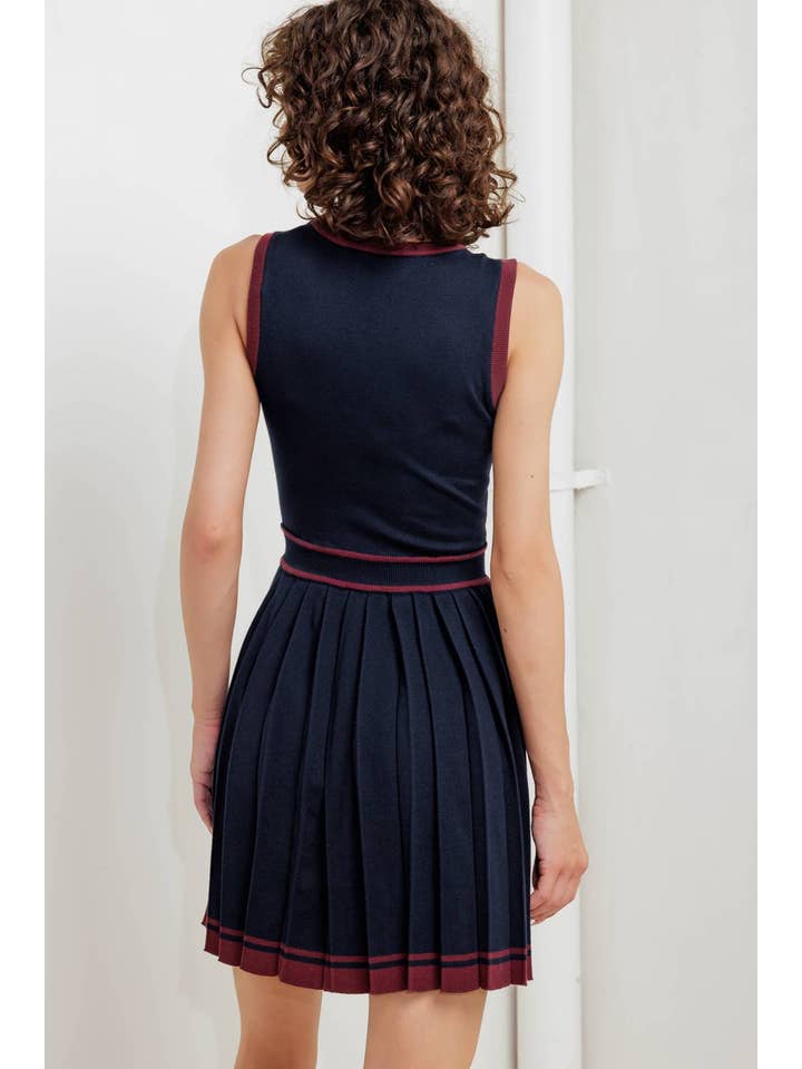 NAVY A sweater knit mini dress - FSW1369 for wholesale on Faire4