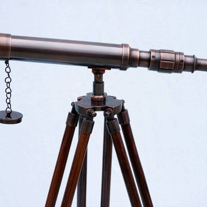 Hampton Nautical – Engroshandel Teleskop/mikroskop - Børn – Stående Antik Kobber Harbor Master Teleskop 30"3