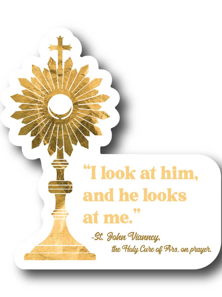 I Look at Him, He Looks At Me Sticker for wholesale by Sock Religious