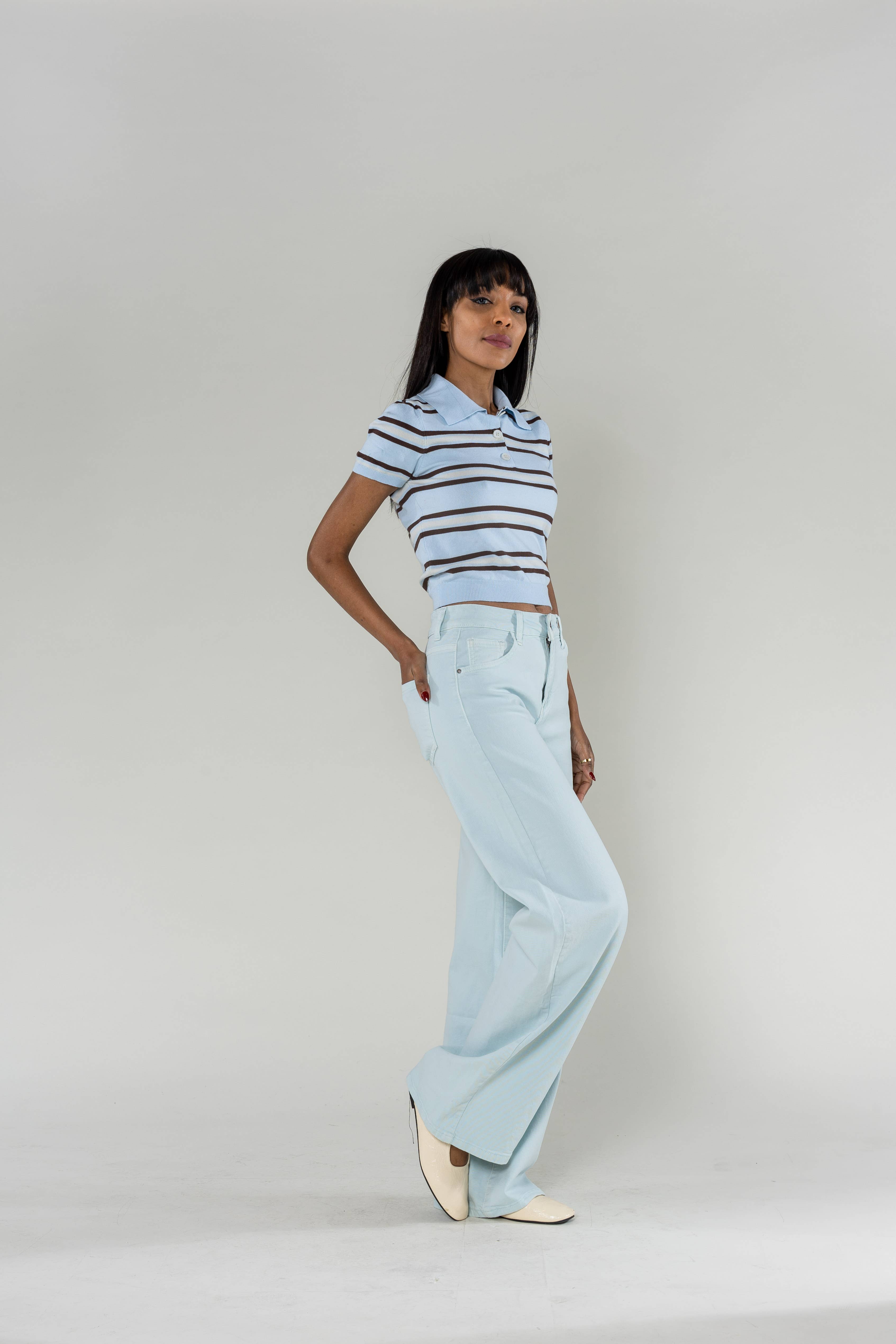 Nina Carter - Wholesale Jeans - Women's - Wide leg jeans Nina Carter stretch color J25126