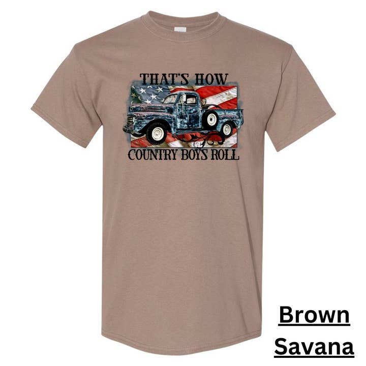 Maglietta classica vintage per adulti Country Boys per la vendita all'ingrosso da parte di Rockin R Apparel