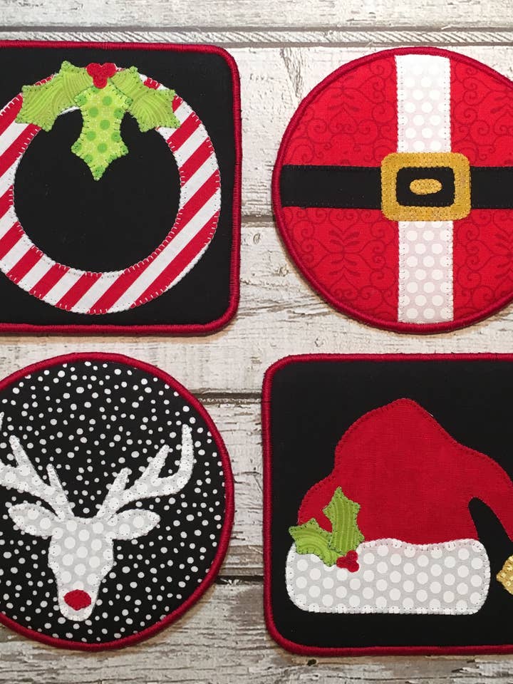 Coasting into Christmas - 5" Coaster Pattern for wholesale by Hissyfitz Designs