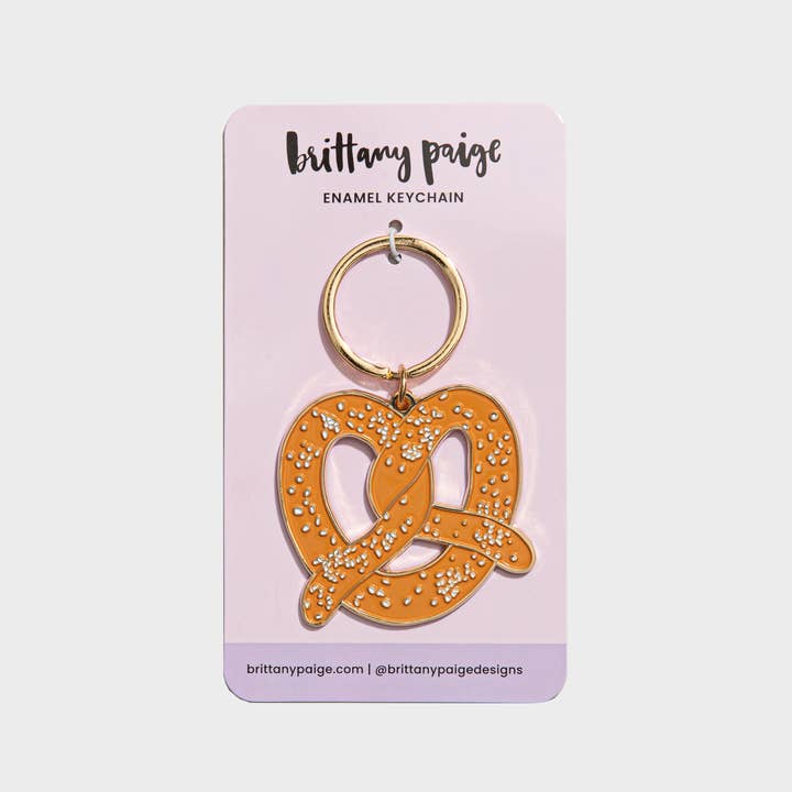 Brittany Paige - Wholesale Keychain – Women's - Soft Pretzel Enamel Keychain Bag Charm1