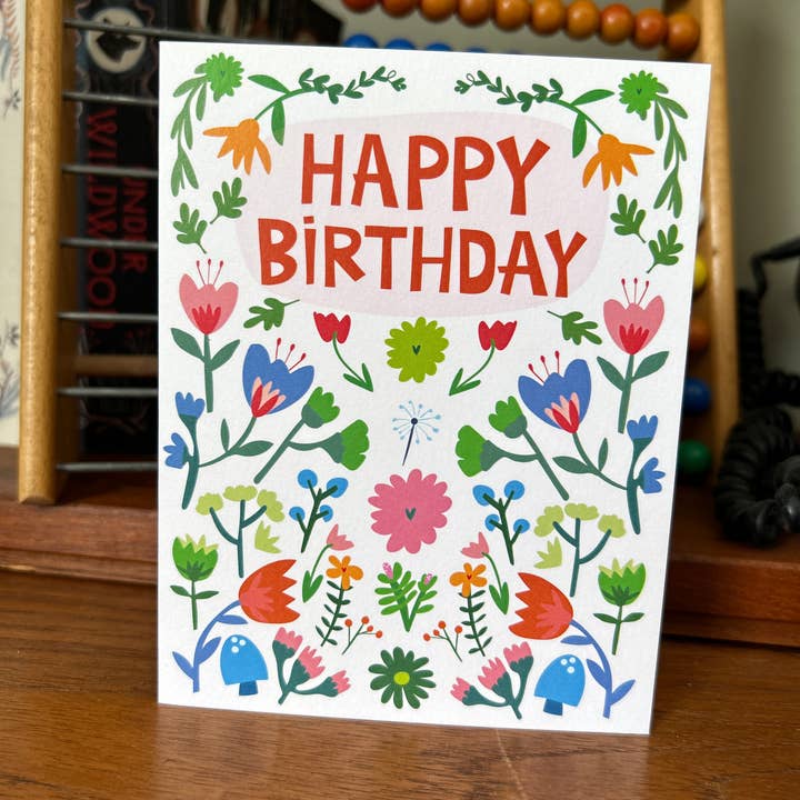 Happy Just Happy - Wholesale Birthday Card - Happy Birthday Summer Garden Colourful Greeting Card1