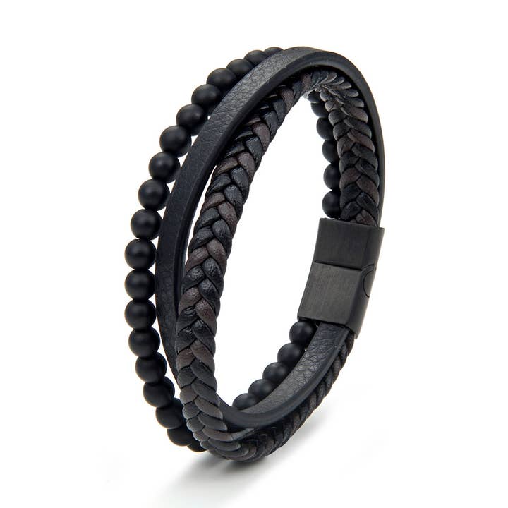 Pulseira de couro para homem por atacado de Beadsworld