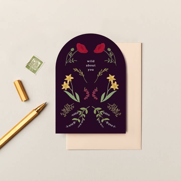 Wild About You Valentine's Day Card | Modern Valentine Card for wholesale by Ink & Bloom