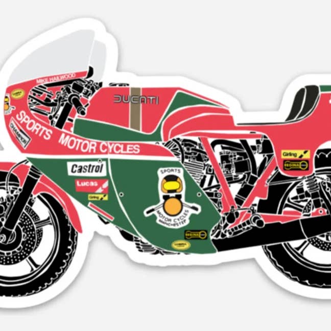 Vintage Isle of Man TT Motorcycle Race Bike Vinyl Sticker for wholesale by Bellavance Ink