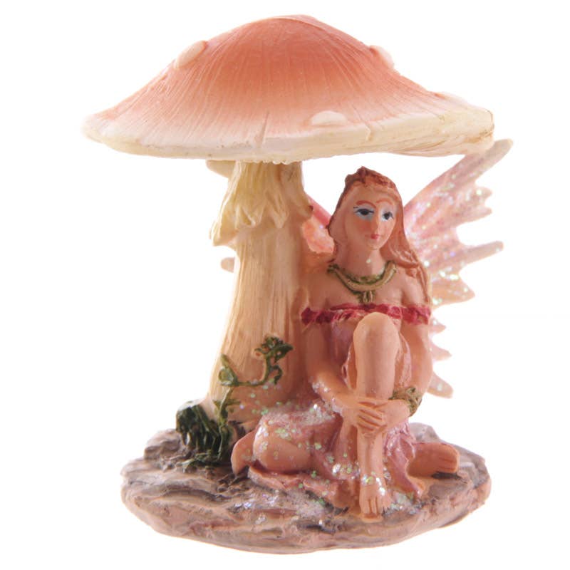 Puckator Ltd - Wholesale Ornament - Flower Fairy Resting Under Mushroom1