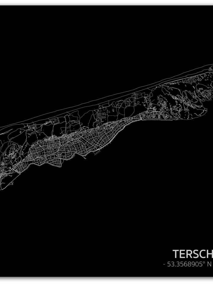 Citymap Terschelling | Aluminum wall decoration for wholesale by Brandthout.