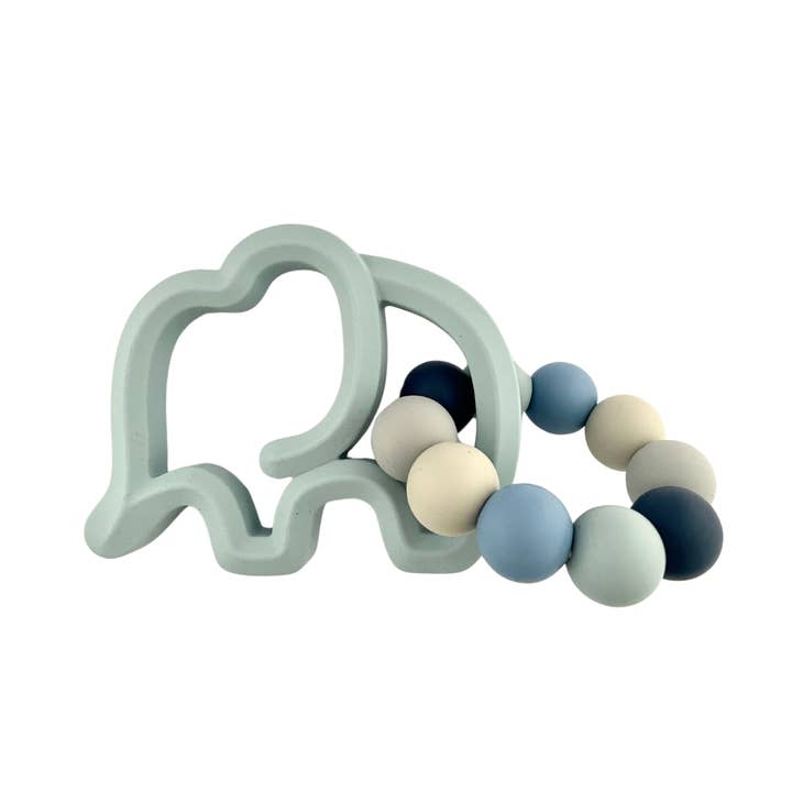 Silicone Elephant with Ring Teether Duo for wholesale by My Little Giggles