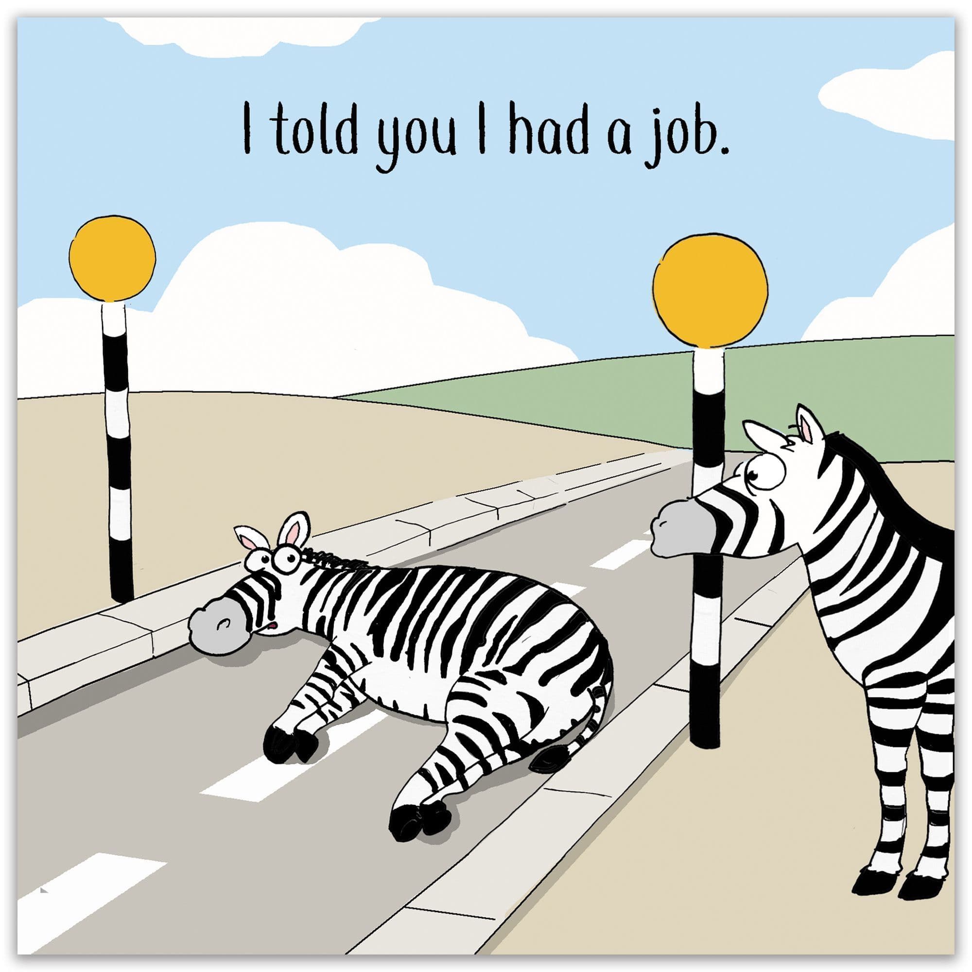 Twizler Ltd - Vente Carte de vœux classique - Carte humoristique Zebra Crossing1