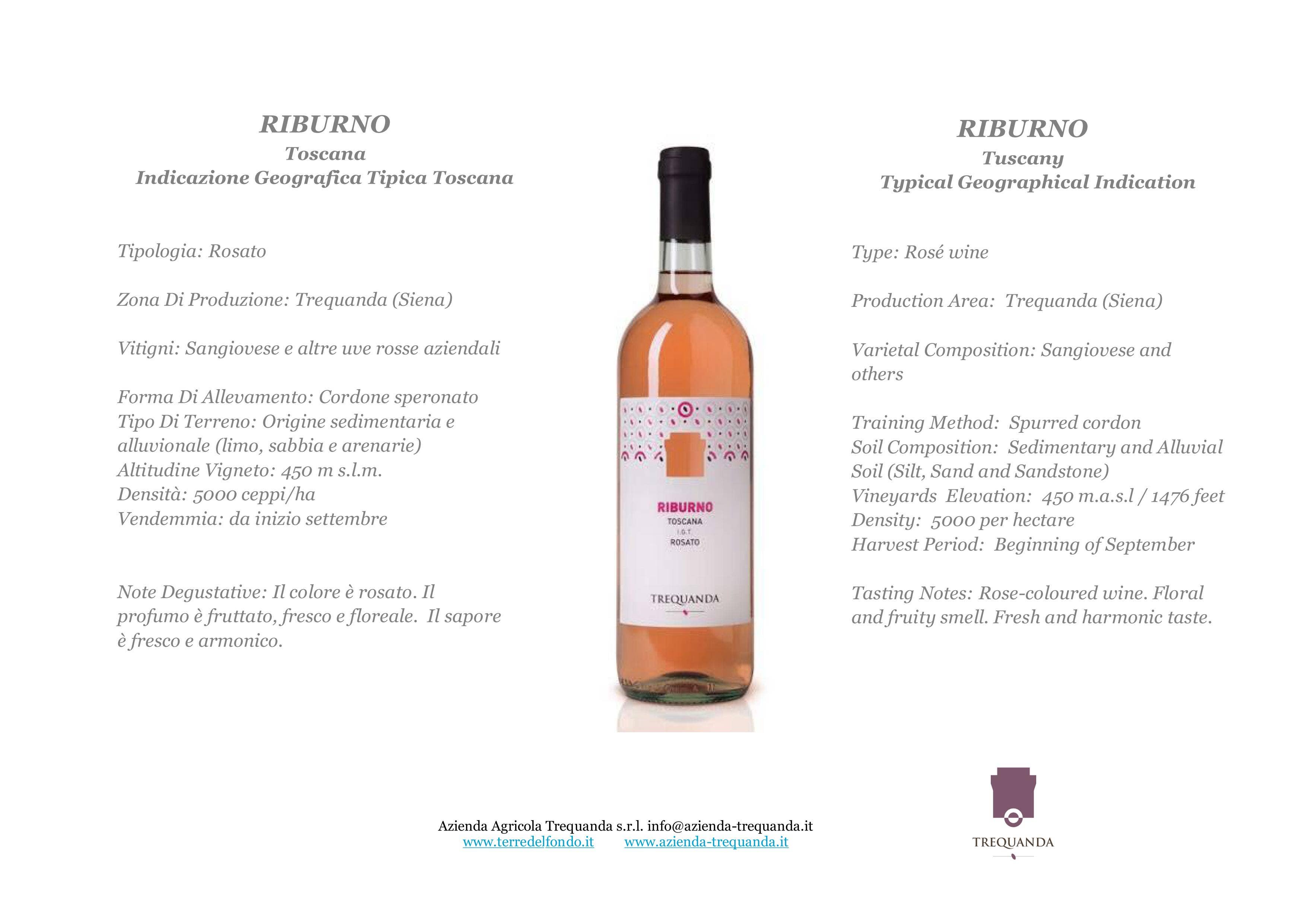 Metina SAS – wholesale White wine – Riburno Rosé IGT Toscana Agricola Trequanda 75 cl.1