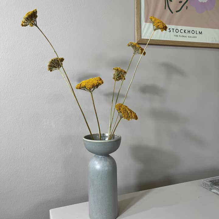 grau Vase Imperia - Steingutvase in moderner Form für den Großhandel auf Faire