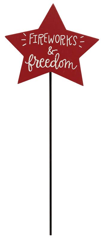 The Hearthside Collection - Venta al por mayor Postes de jardín/césped - Estaca para plantas Patriotic Star, 3 unidades2