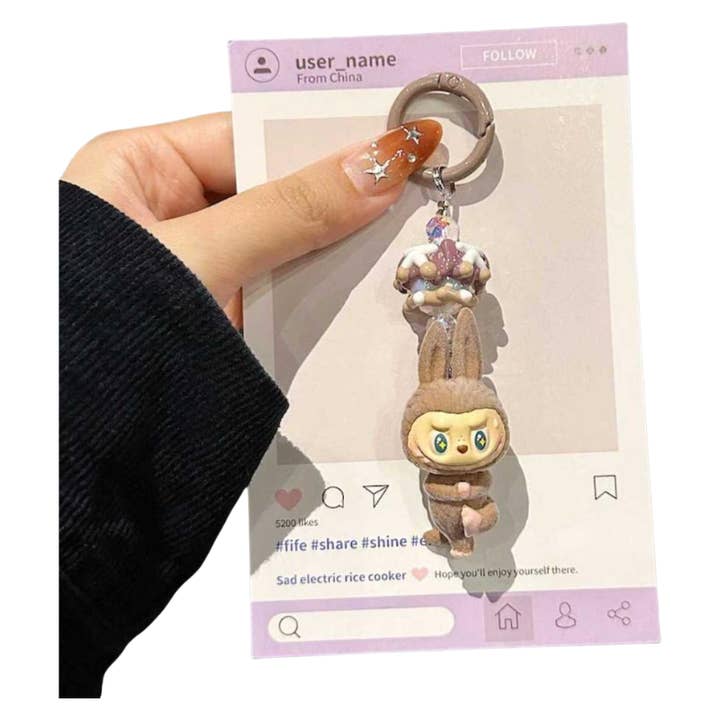 Auraquise - Wholesale Phonecase Strap - Labubu Lazy Yoga Series Plush Phone Strap – Trendy Bag & Phone Charm1