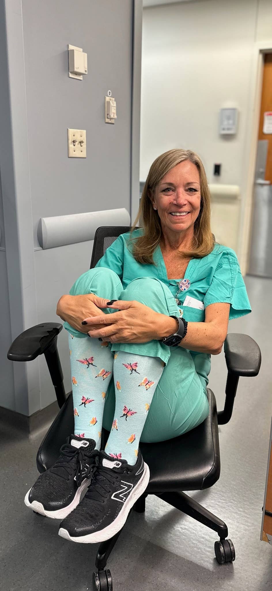 Blue Frost Butterfly Bamboo Compression Socks for wholesale on Faire4