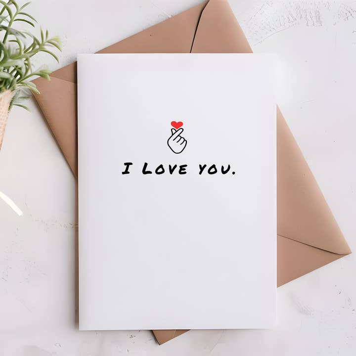 Fingerhjärta Jag älskar dig-kort för wholesale av Honor Your Traditions