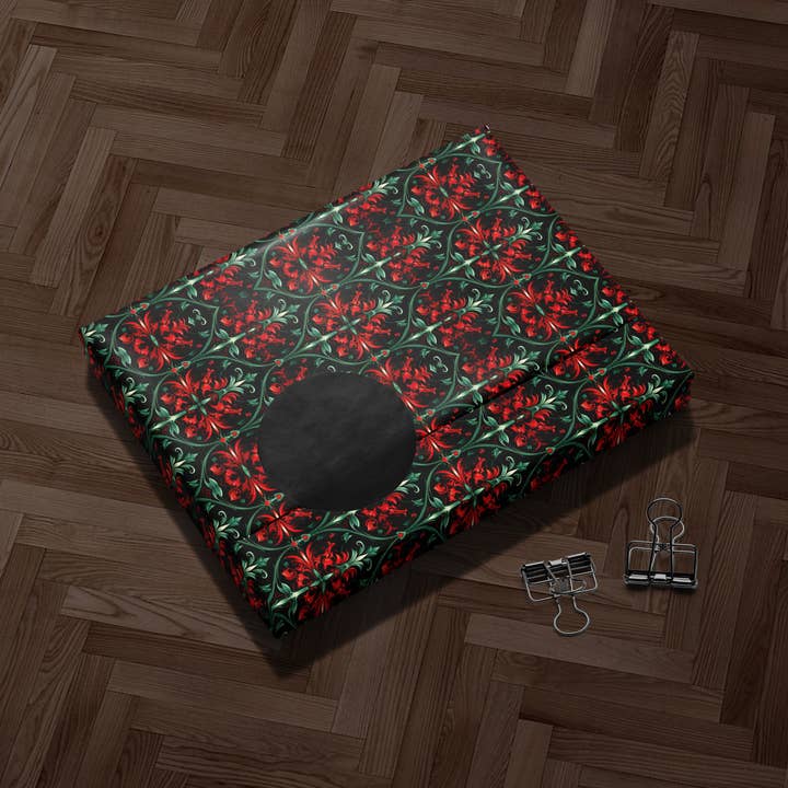 MagicMerchEmporium - Wholesale Wrapping paper roll - Baroque Christmas Wrapping Paper2