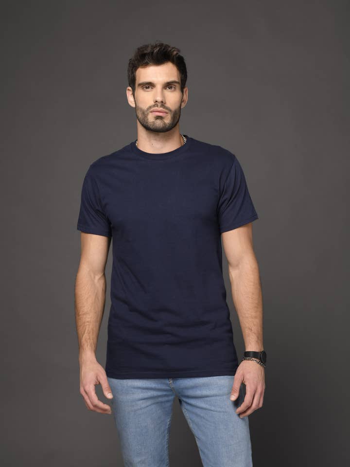 Navy Half Sleeves T-Shirt for wholesale by Wear Static
