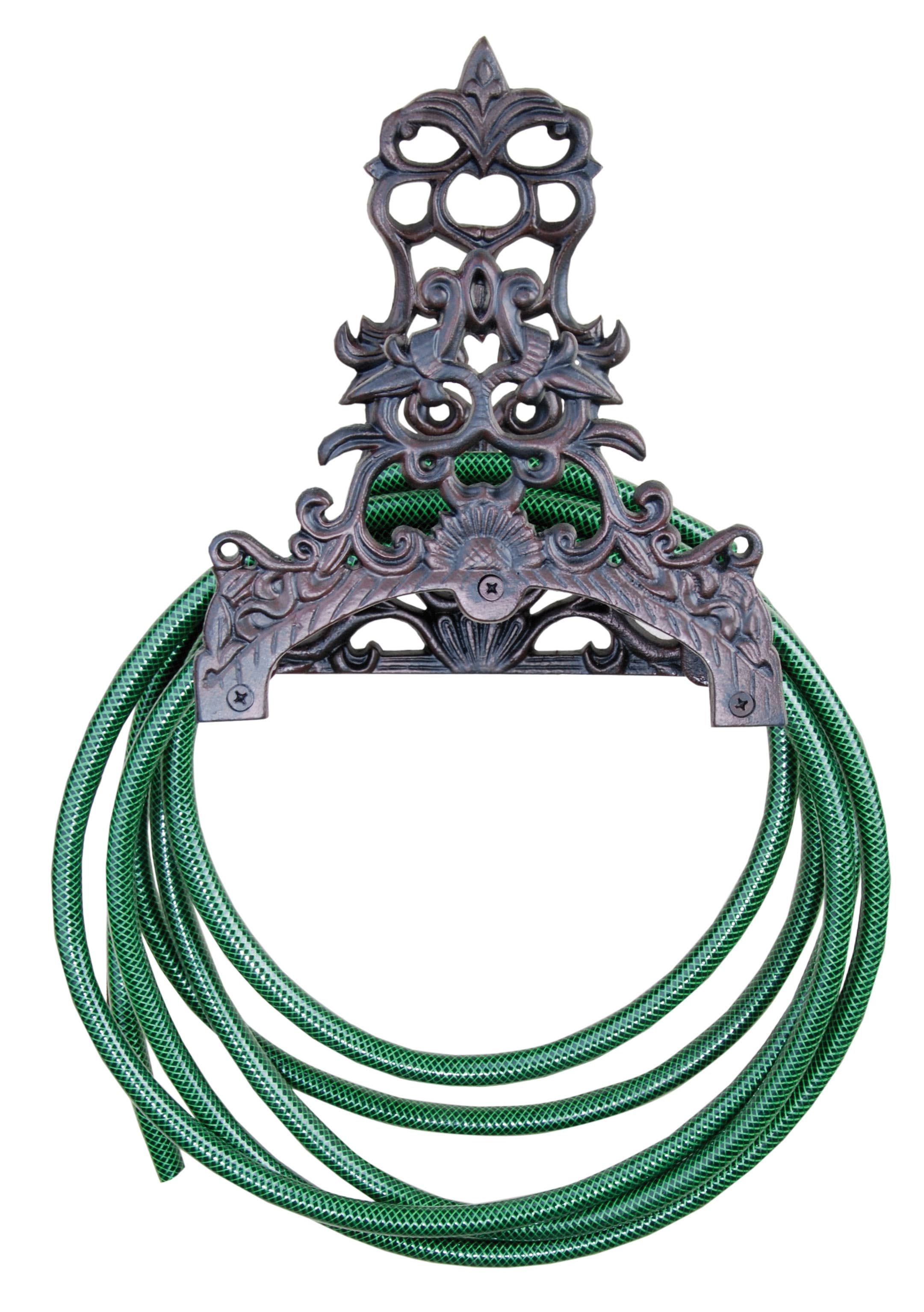 Esschert Design USA - Wholesale Outdoor Ornament/Decor - Classic Style Garden Hose Holder, Cast Iron, Antique Gray2