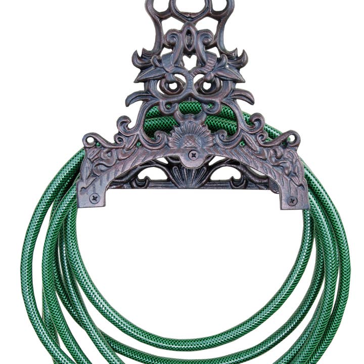 Esschert Design USA - Wholesale Outdoor Ornament/Decor - Classic Style Garden Hose Holder, Cast Iron, Antique Gray2