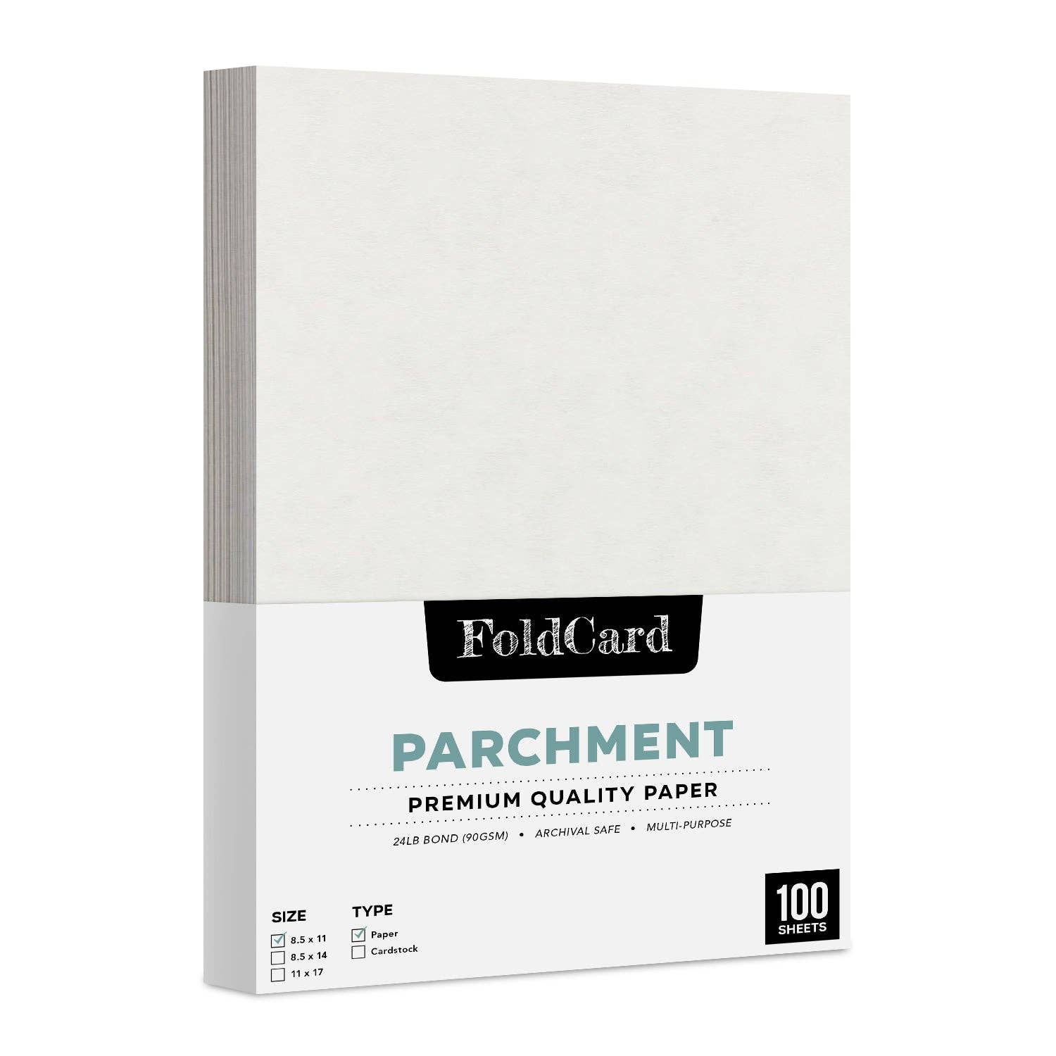 Fine Cardstock - Vendita all'ingrosso Attrezzature per lavoretti e fai da te - Carta pergamena 8,5 x 11, 24 libbre, 90 g/mq, 100 fogli11