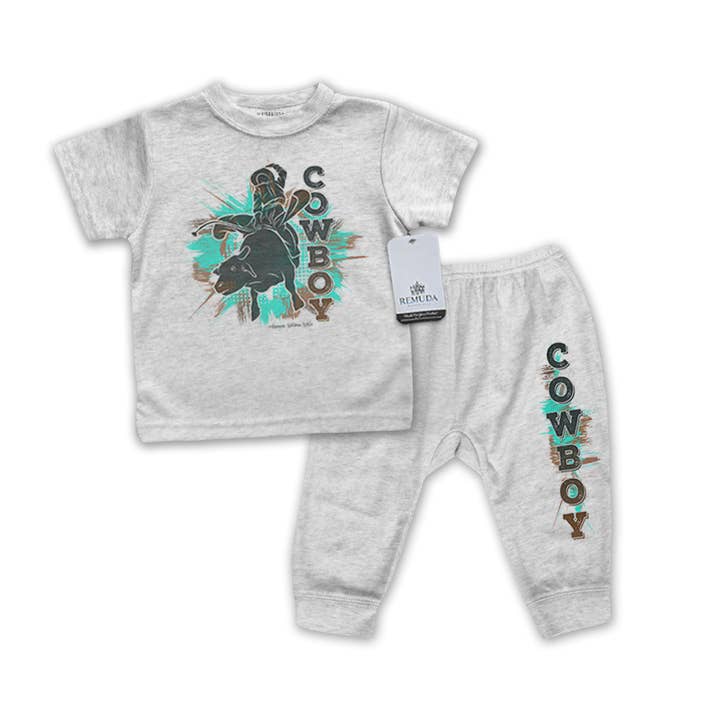 Cowboy Rodeo Bull Rider - Infant 2- Piece Sleepwear Pajamas for wholesale by Remuda Western Wear