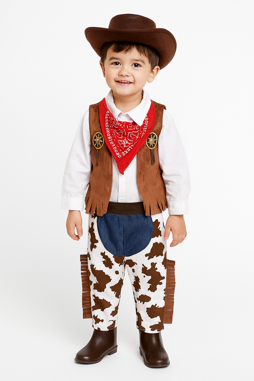 Fennco Styles - Wholesale Costume - Kids - Brown Cowboy 5pcs Costume Outfit6