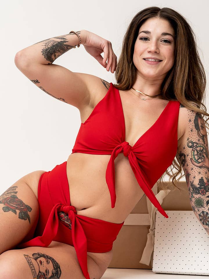 Rose Ribbed Reversible Bikini Top for wholesale by The Gold Elite Collective