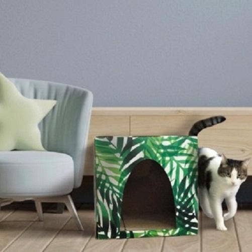 Cat Box Classics - Wholesale Pet Scratcher - Cat - Kitty Jungle Cardboard Cat House with Scratcher6