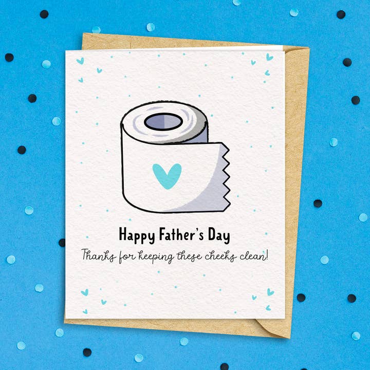 Merci de garder ces joues propres Carte de fête des pères pour la vente par Wee Birdy