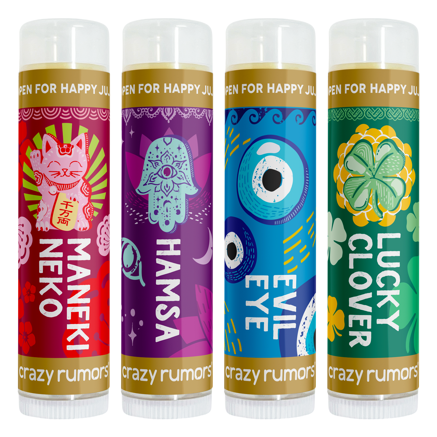 Crazy Rumors - Wholesale Lip Balm - All Natural, Vegan Happy Juju - Hamsa Lip Balm Gift Box6
