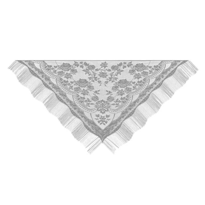 Heritage Lace - Wholesale Wrap - Women's - Allure Rose 80x38 Gray Black Lace Fringe Wrap Shawl
