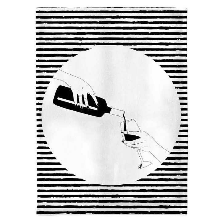 Maison Royal Garden - Wholesale Tea Towel - More Wine Organic Cotton Tea Towel 50x70 cm - Chic Mic