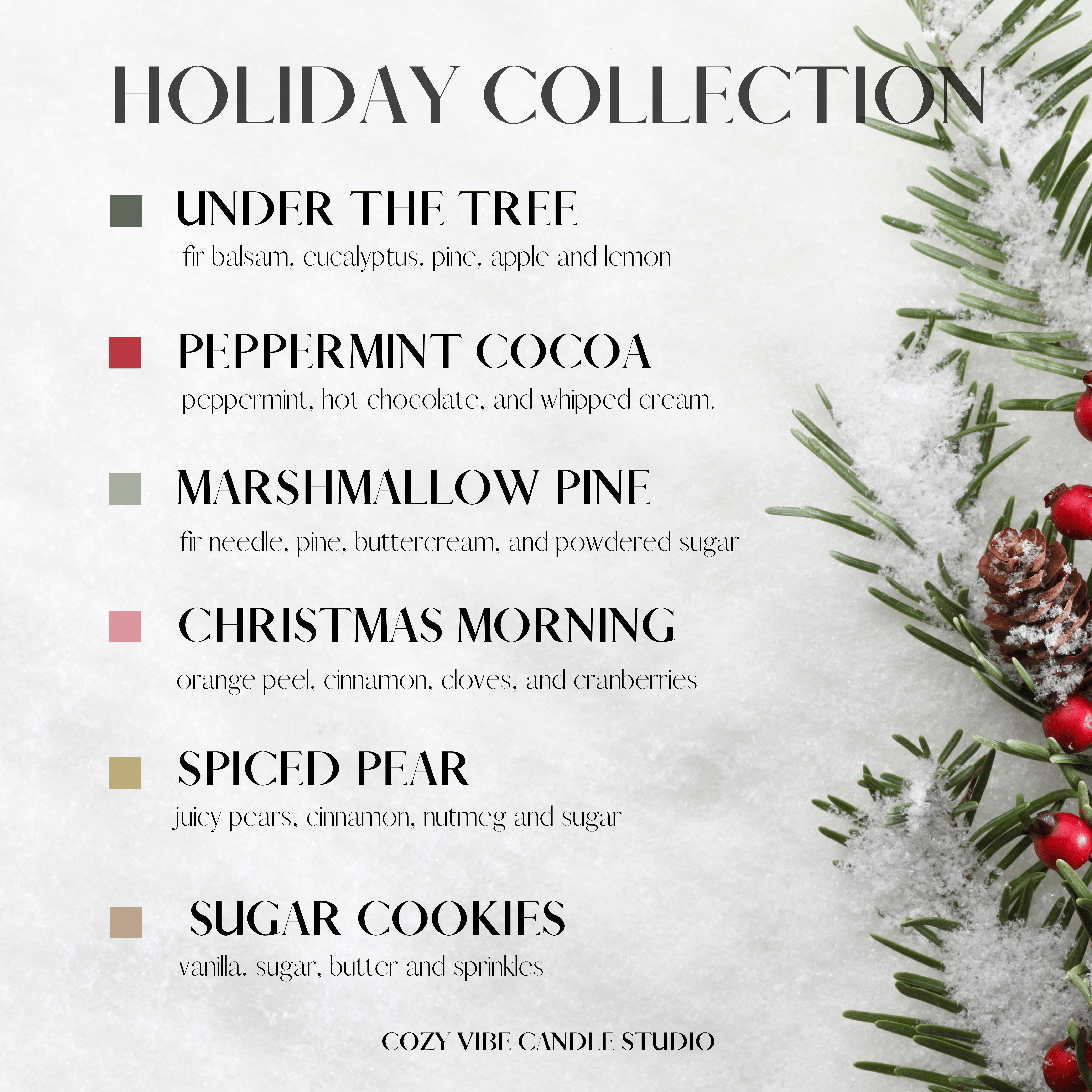 Cozyvibecandlestudio - Wholesale Travel Candles - 2oz Travel Candle Tin | Holiday + Winter Collection2