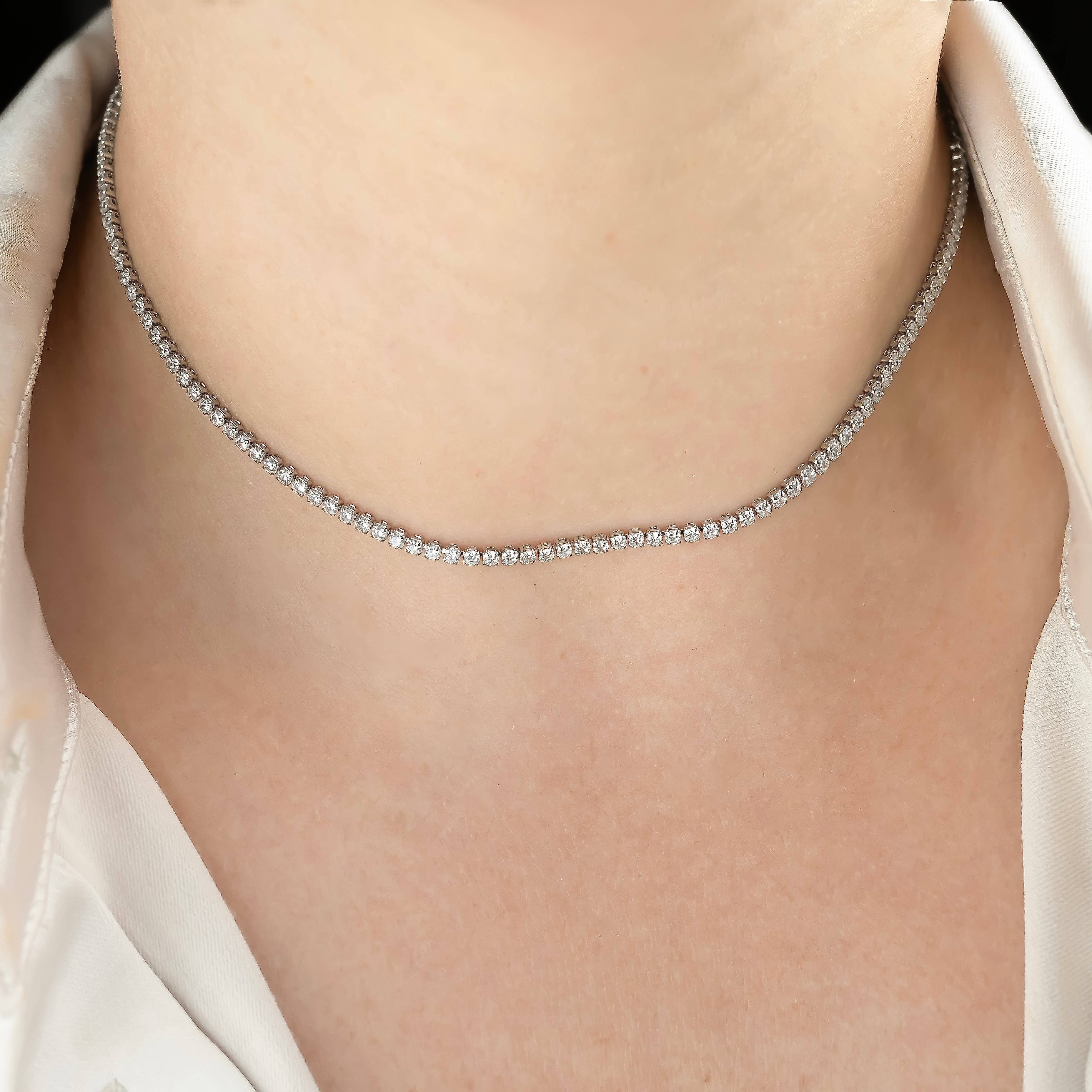 Blueyejewelry - Wholesale Link & Chain Necklace - Tennis Chain Necklace - Waterproof 18k Gold Diamond Choker3