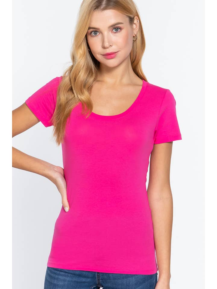 42POPS - Wholesale T-Shirt - Women's - ...SI-149 Fitted Basic Scoop Neck Tee14