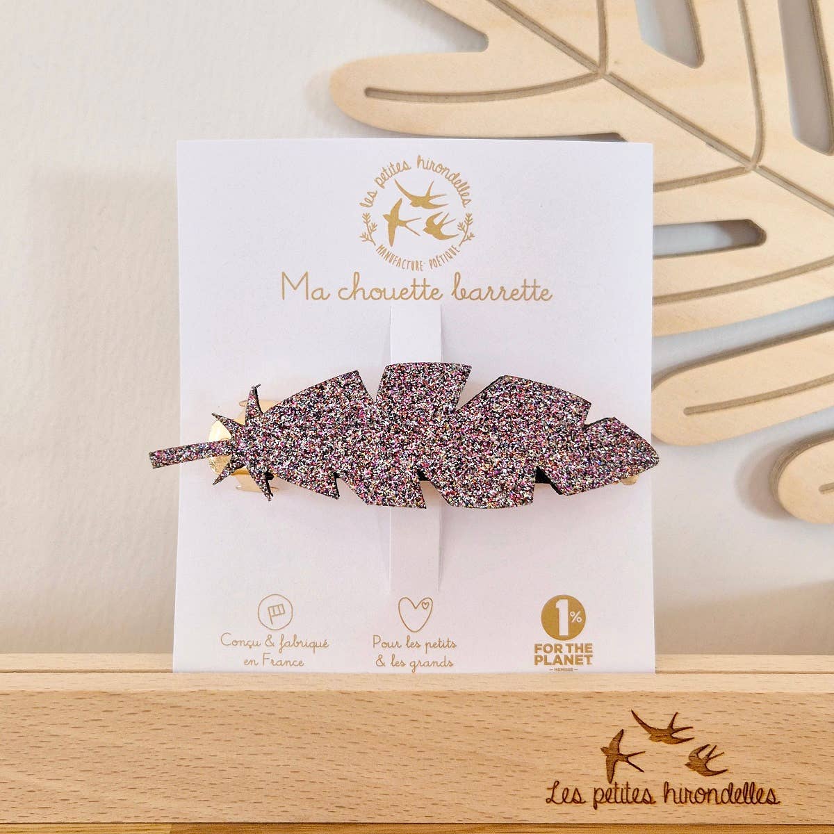 Les Petites Hirondelles - Vendita all'ingrosso Fermaglio per capelli - Donna - Barretta a clip piuma glitterata5