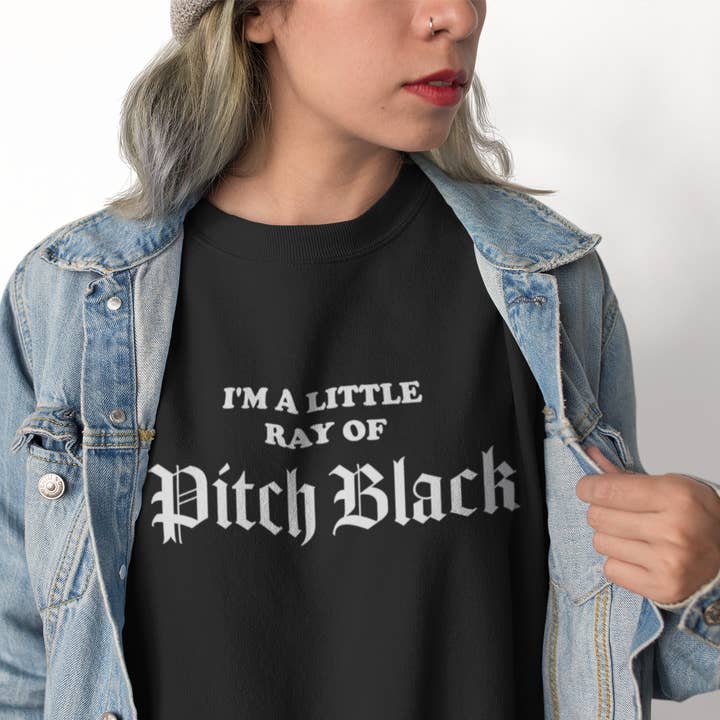 Wickedly Divine Shop - Wholesale Graphic Sweatshirt - Women's - Goth Sweater, Witchy Sweater, Little Ray of Pitch Black
