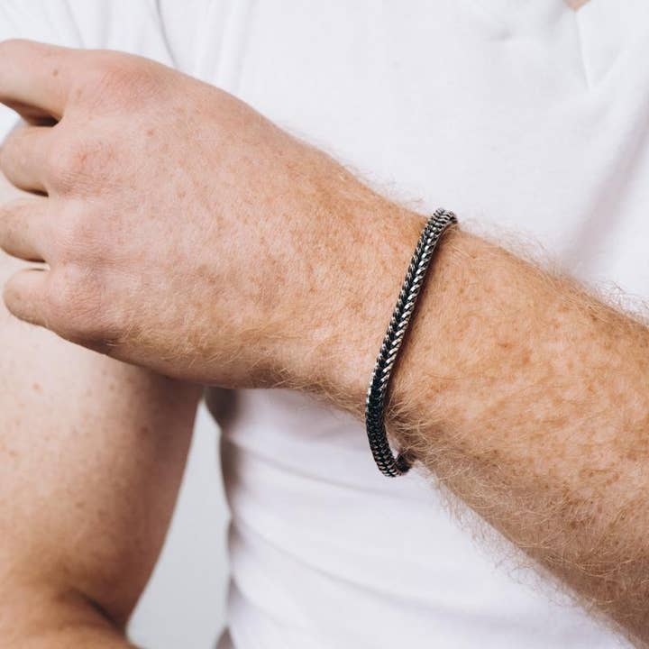 Sterling Silver räv svans oxiderat vävt armband för wholesale av Apollis