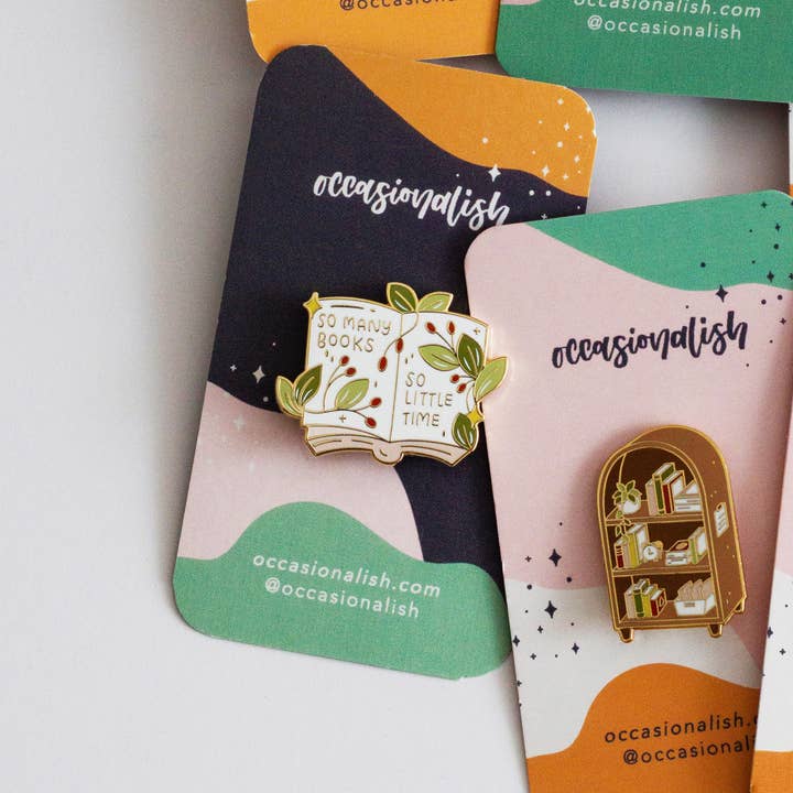 Occasionalish - Wholesale Lapel Pin/Button - Bookshelf Enamel Pin3