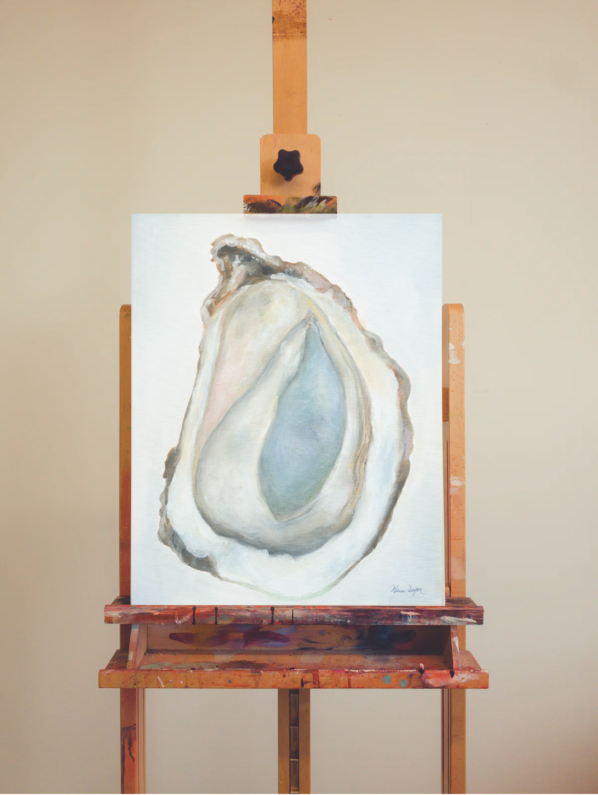 Melissa Dayton Art and Design - Wholesale Gallery Wall Set - Set of 3 Art Print Coastal Art Oil Canvas Blue Oysters1