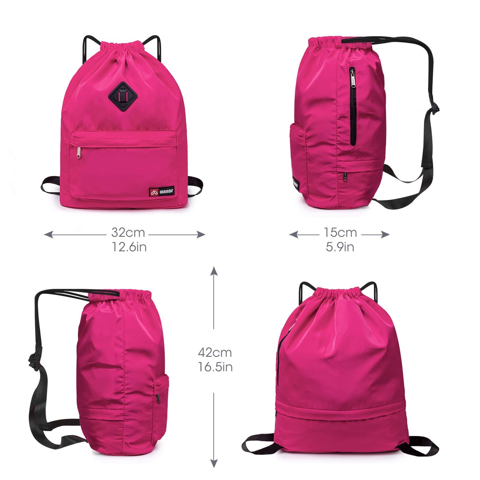 wandf - Wholesale Backpack - Unisex - WF6030 Sport Drawstring Backpack With Shoe Compartment10