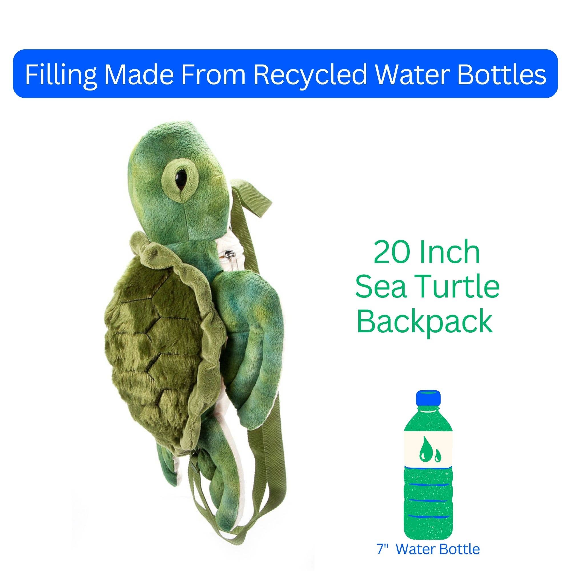 The Petting Zoo – Engroshandel Rygsæk - Børn – Havskildpadde 20" Bærbar Plys Rygsæk Dyr5