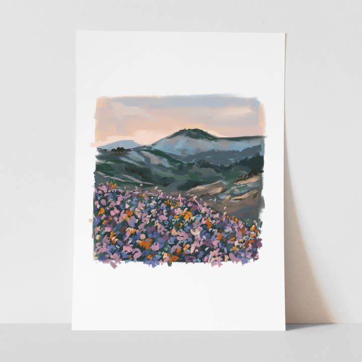 Blue Mountains, Nature Art Print, Farmhouse for wholesale by Georgie King Designs