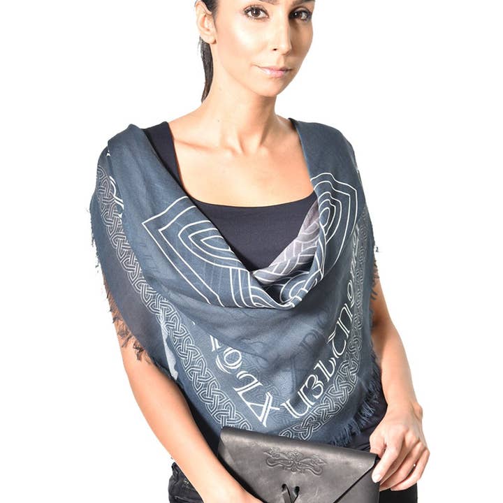 Anet’s Collection - Wholesale Scarf - Women's - Armenian Alphabet and Eternity Scarf